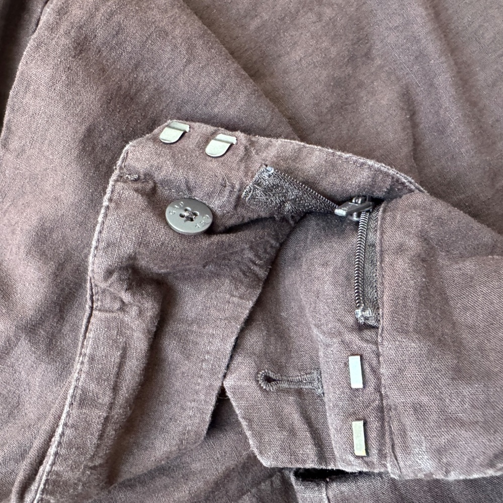 Gap Linen-Blend Relaxed Straight Ankle Pants - Terra Brown - 16 - Picture 5 of 6